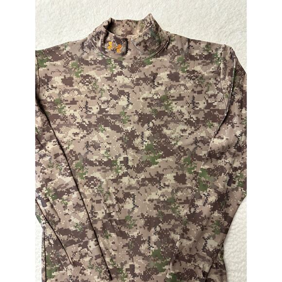 Under Armour Womens Compression Top Camo Shirt Large Mock Neck - Picture 2 of 8